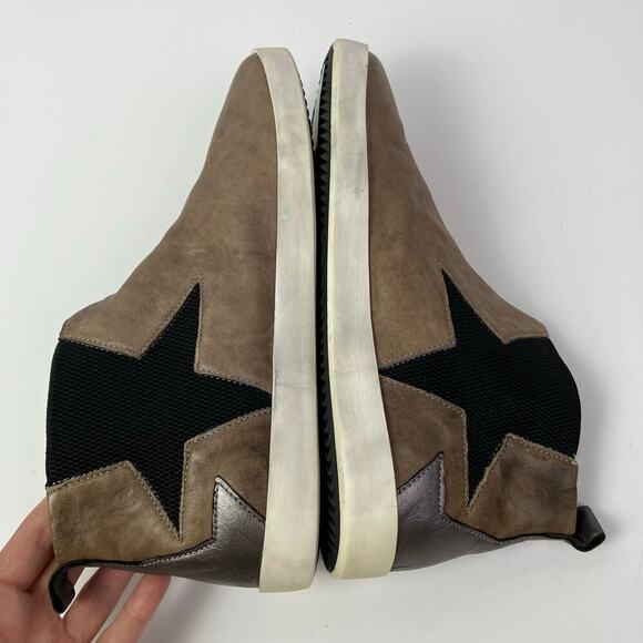 CLOUD Footwear Womens Viva Slip-on Mid Top Sneakers Tan Taupe w Black Star Gore - Picture 10 of 16